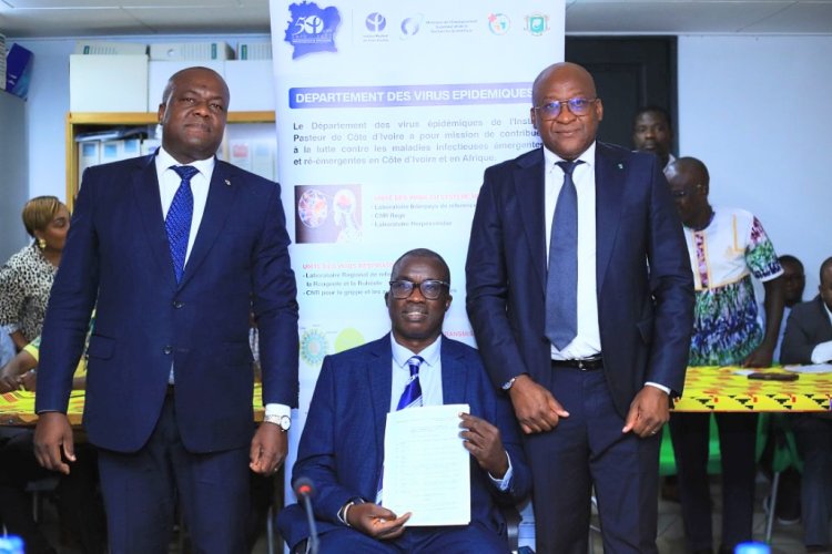 Côte d’Ivoire (Institut Pasteur) / Le nouveau directeur, le Pr. Méité Syndou, au travail!